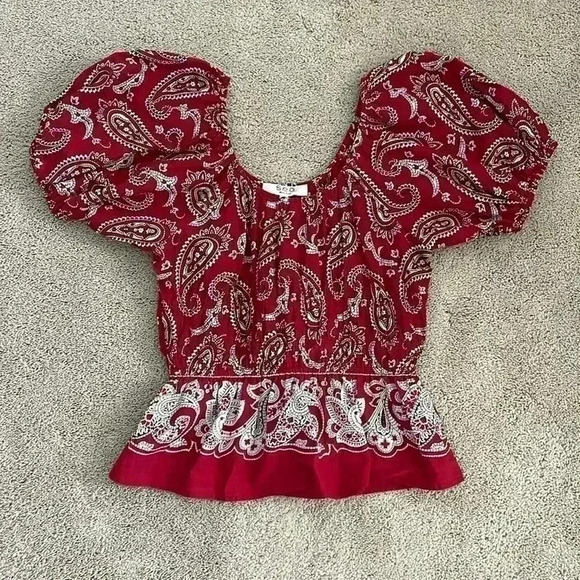 Sea New York Short Sleeve Paisley Top Size XS - Picture 3 of 6